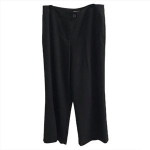 Investments Womens Straight / Wide Leg Trouser Pant Black Linen-Feel 16 Reg